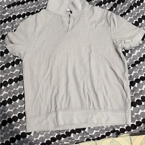 ZARA Gray Short Sleeve Collared Top